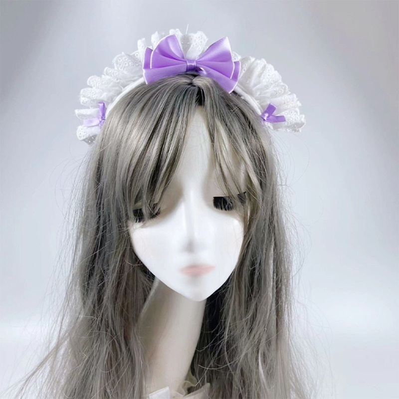 Cài Tóc Hình Nơ Ren Xếp Ly Dễ Thương Dùng Hóa Trang Tiệc Halloween