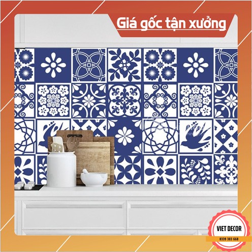 Decal Gạch Bông C34 - Set 30 ô 20x20cm - Decal Dán tường, Dán bếp, Trang trí nhà cửa - Viet Decor