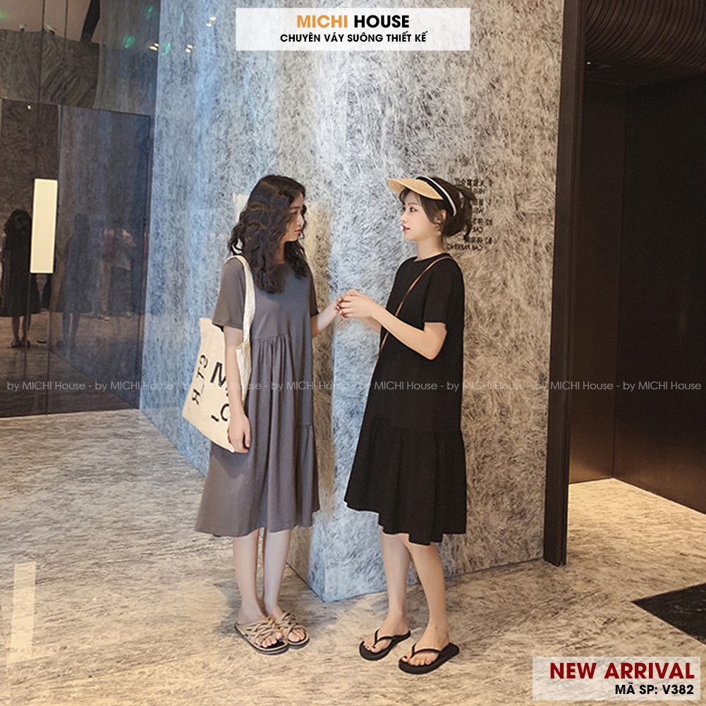 Đầm Thun Dáng Suông MICHI House V382 Váy Cotton Trẻ Trung Phom Xuông Freesize Dễ Mặc Xinh | BigBuy360 - bigbuy360.vn