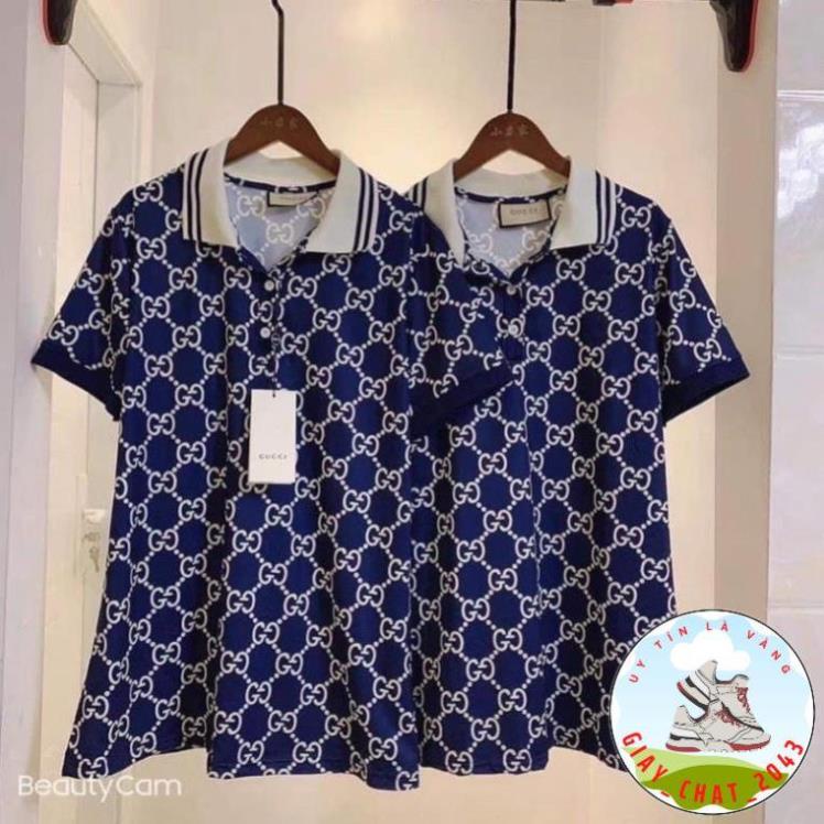 Áo thun polo gucci cổ bẻ Unisex tay lỡ phom rộng , Áo phông FreeSize ⚡