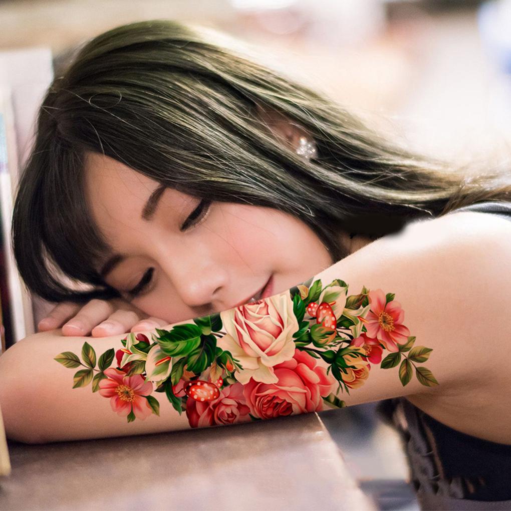 Miếng Dán Trang Trí Cánh Tay / Vai Họa Tiết Hoa Hồng Chống Thấm Nước