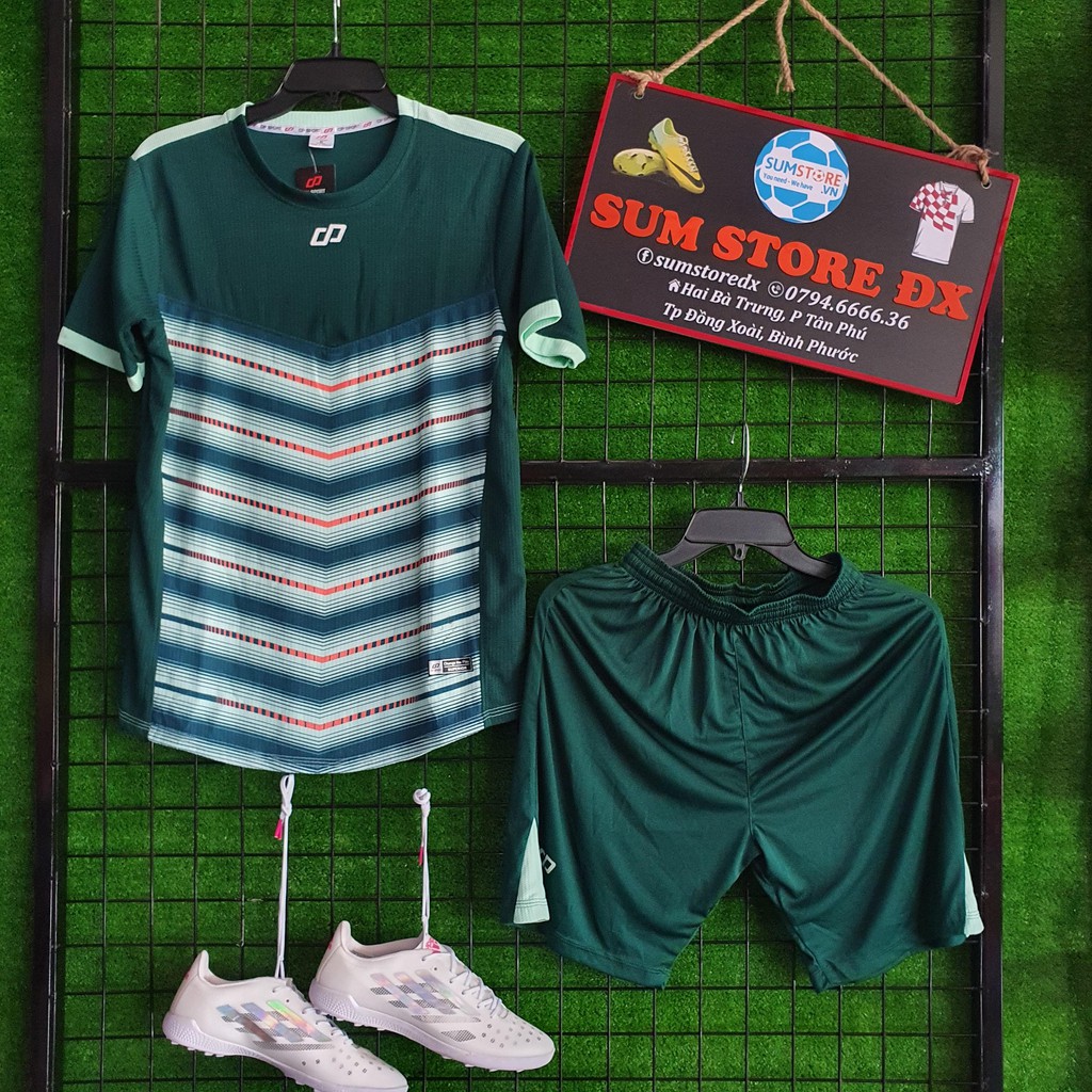 Lengend Xanh Ngọc - Áo Đá Banh Không Logo CP Sport  Vải Mè Kim Cao Cấp