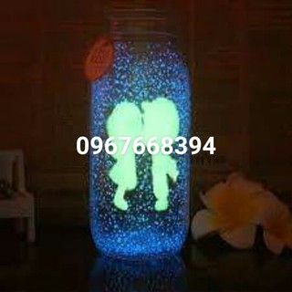 com bo 10 lọ bột dạ quang đủ màu ( tặng que vẽ, cọ vẽ )