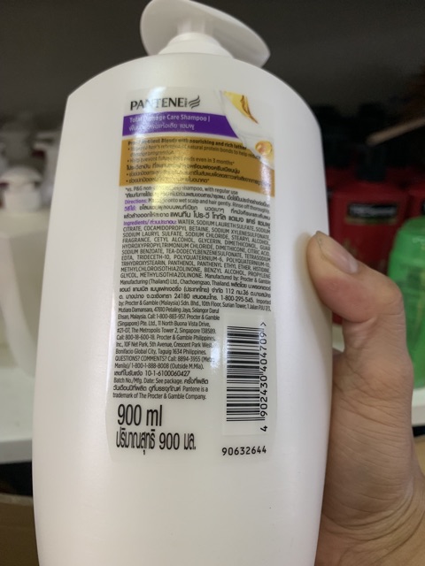 Dầu gội PANTENE Thái Lan 900ml chai to (mầu tím)