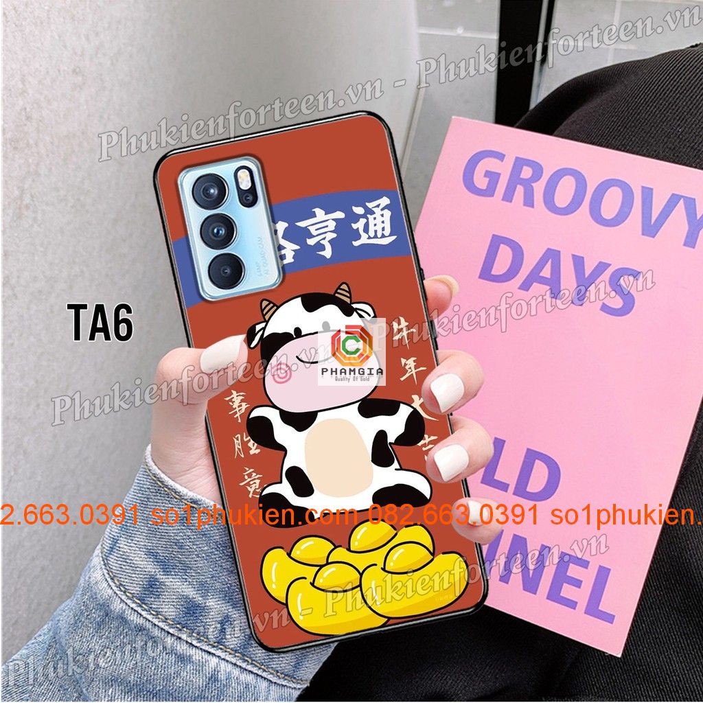 Ốp lưng Oppo Reno 6 5g dẻo in hình bò sữa dễ thương
