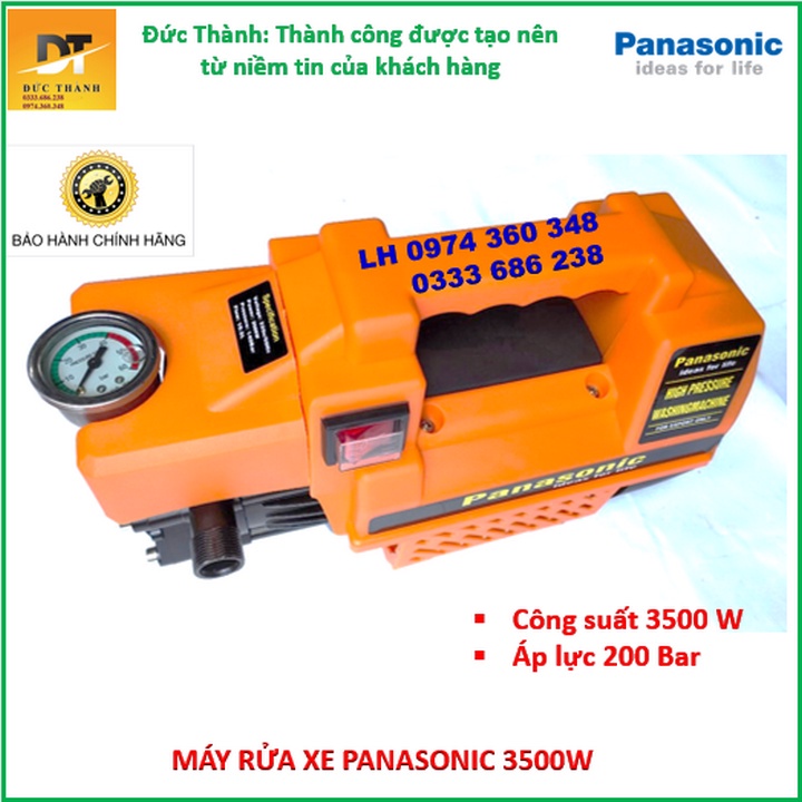 Siêu hot Máy rửa xe PANASONIC 3500W màu cam. Bảo hành chính hãng.