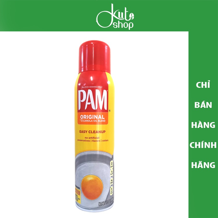 Dầu ăn dạng xịt dùng ăn kiêng PAM Original 340g
