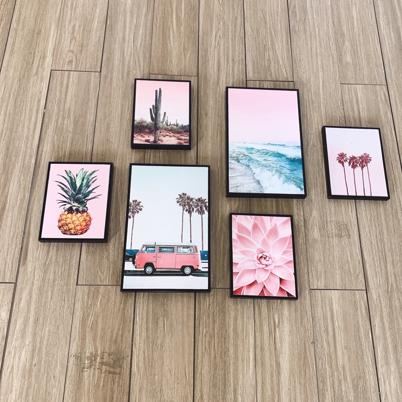 Set 6 tranh treo tường decor phòng khách,phòng ngủ, tặng đinh treo