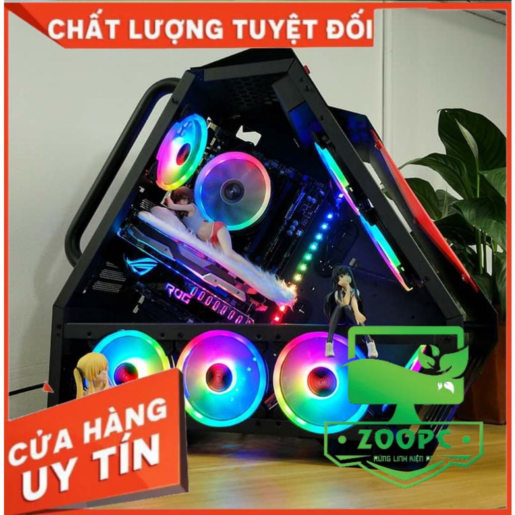 Quạt tản nhiệt - Fan Led ARGB Coolmoon 12cm ZooPC - Bộ Hub Coolmoon + điều khiển - Tặng kèm ốc vít