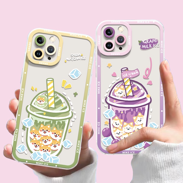 Ốp Điện Thoại Silicon TPU Mềm Trong Suốt Họa Tiết Chú Cún Dễ Thương Cho IPhone 14 13 12 11 Pro X XR XS Max SE 6 6S 7 8 Plus