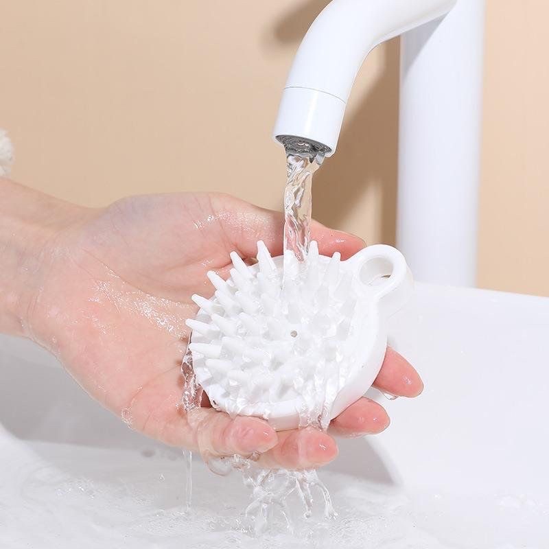 Lược Gội Đầu Silicon, massage da đầu tóc suông mượt-LƯỢC SILICON TRẮNG--K476