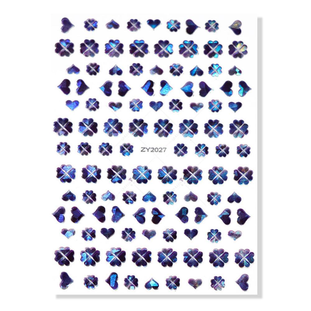 Miếng Dán Trang Trí Móng Tay Họa Tiết Cỏ Bốn Lá May Mắn 3D