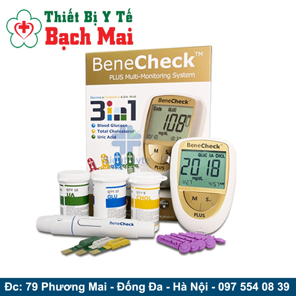 Que Thử Cholesterol [Mỡ máu] Cho Máy Đo Benecheck Plus Hộp 10 Que