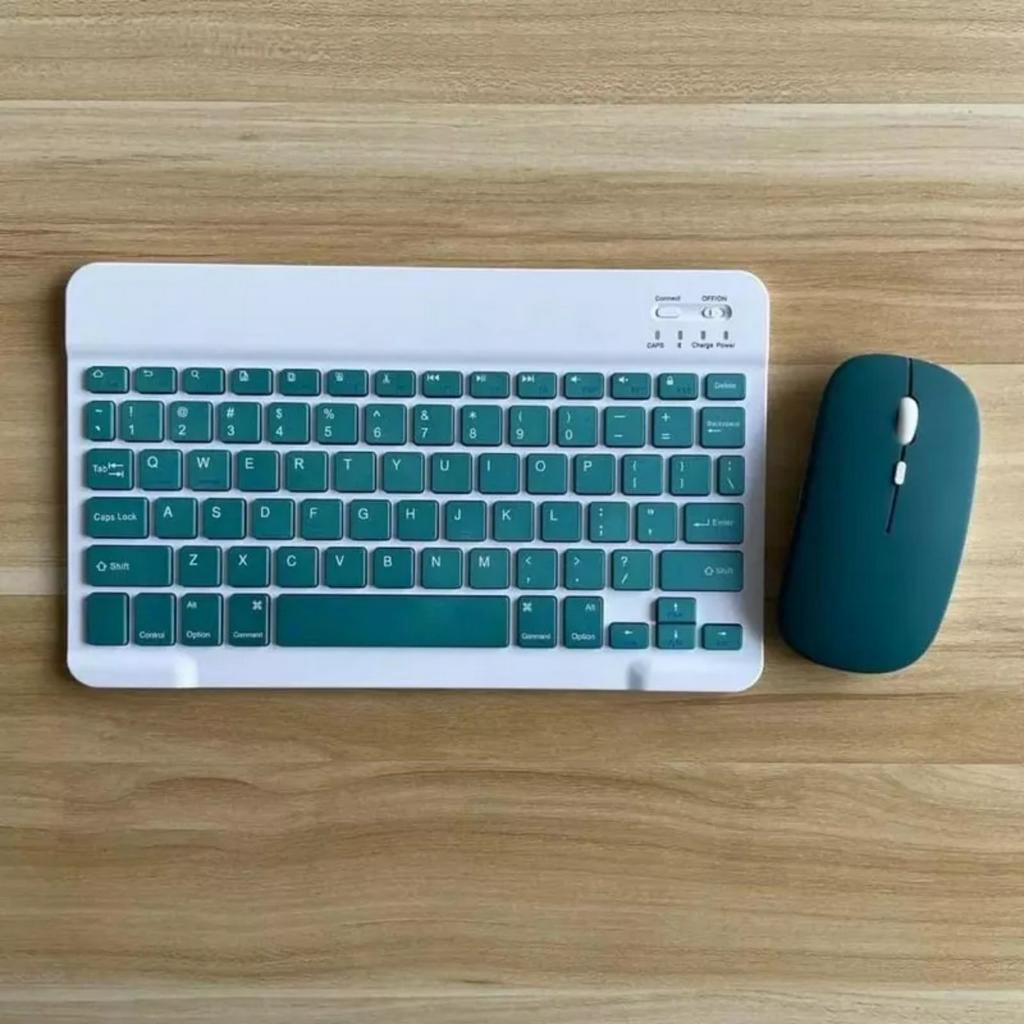 Bộ Bàn Phím Văn Phòng Và Chuột Bluetooth Không Dây 10 inch Gọn Nhẹ Cho iPad Android Tablet Windows Laptop