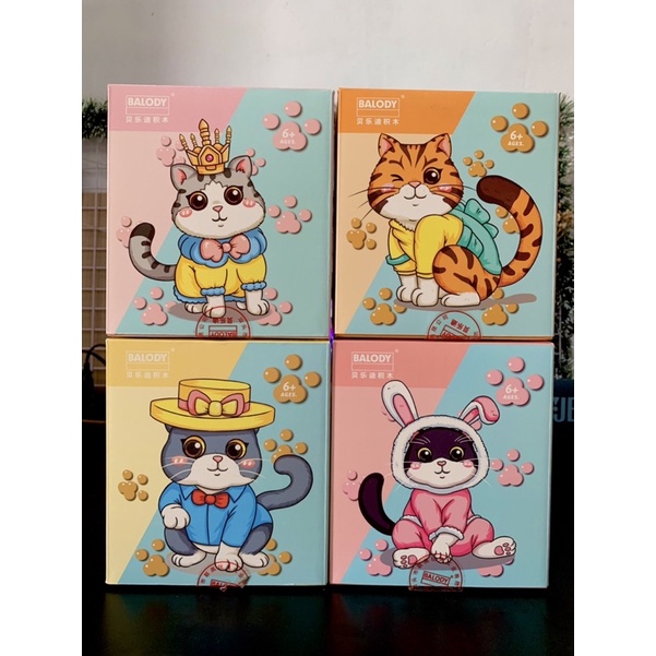 Đồ chơi lắp ráp lego 3D mô hình động vật chó mèo dễ thương