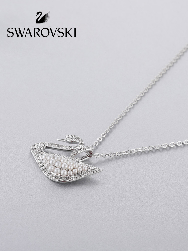 FLASH SALE 100% Swarovski Dây Chuyền Nữ ICONIC SWAN Ngọc trai cổ điển FASHION Necklace trang sức đeo Trang sức