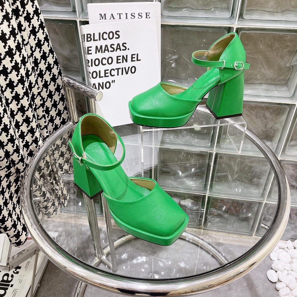 Giày cao gót nữ bít mũi gót vuông siêu xinh