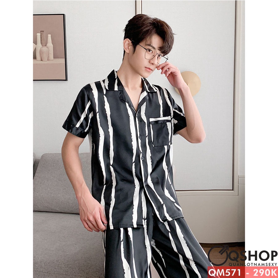 Bộ đồ pijama nam quần dài, tay ngắn QSHOP QM571