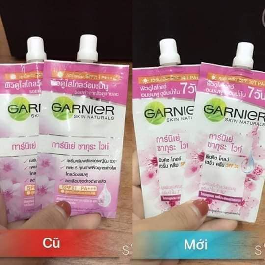 Tách bán lẻ kem gói dưỡng da chống nắng Garnier Thái Lan