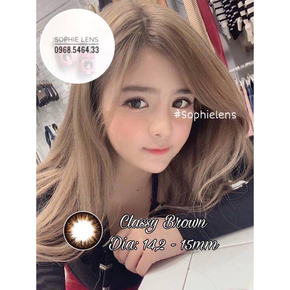 Classy brown 14.2mm mẫu lens vassen hàn