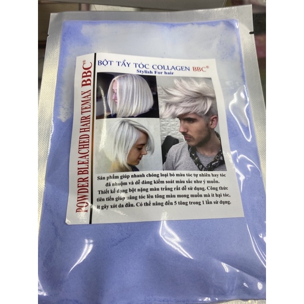 Bột tẩy tóc kèm oxy 100g tẩy lên tông trắng .