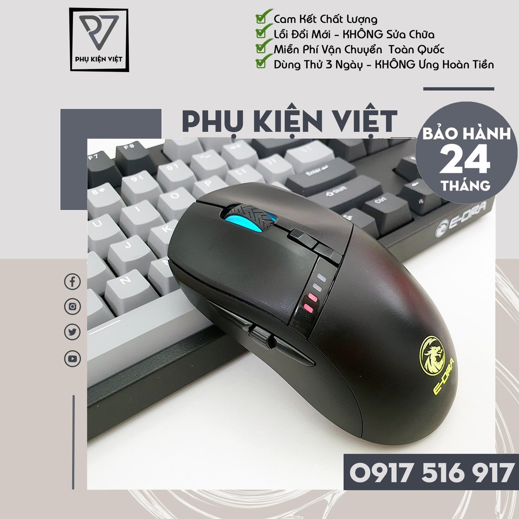 Chuột Gaming không dây E-Dra EM620W, Chuột Game không dây E-Dra EM620W - Bảo Hành 24 tháng