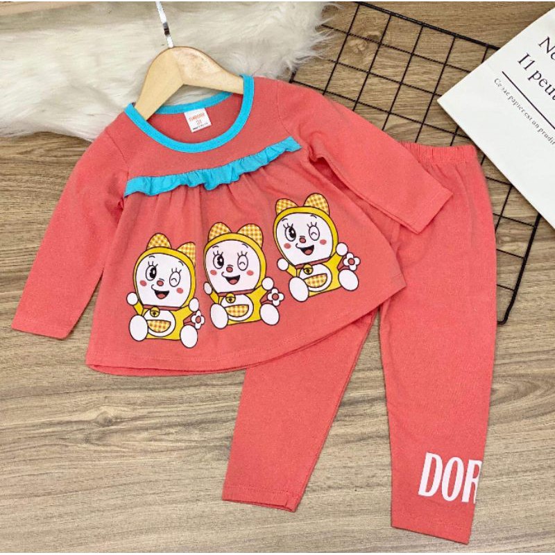 [9-20 KÝ] BỘ DÀI THUN COTTON XƯỢC PHOM BABAYDOLL IN HÌNH