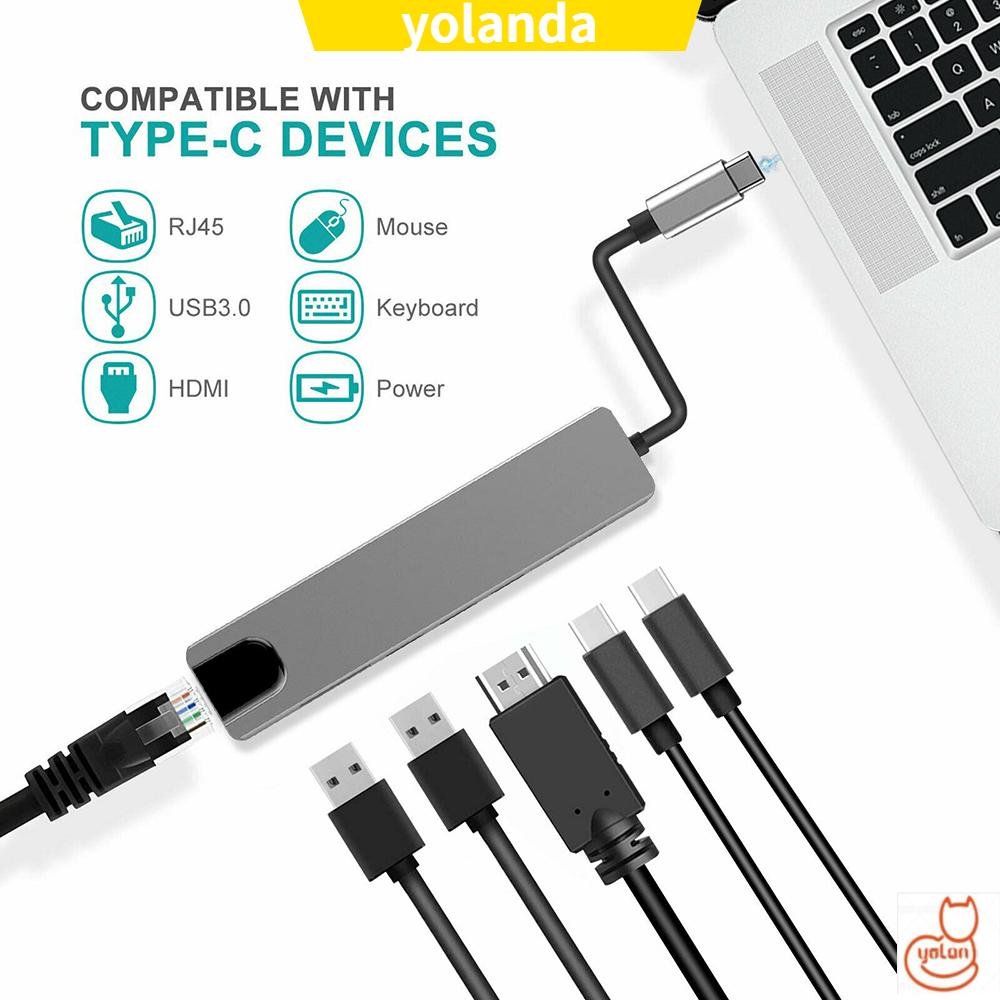Hub Chuyển Đổi Nhiều Cổng Usb C 6 Trong 1 Tốc Độ Nhanh | BigBuy360 - bigbuy360.vn