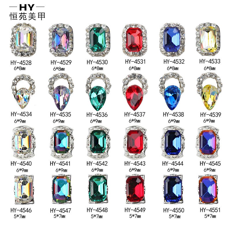 Phụ Kiện Đá Hình Chữ Nhật Đính Trang Trí Móng Tay