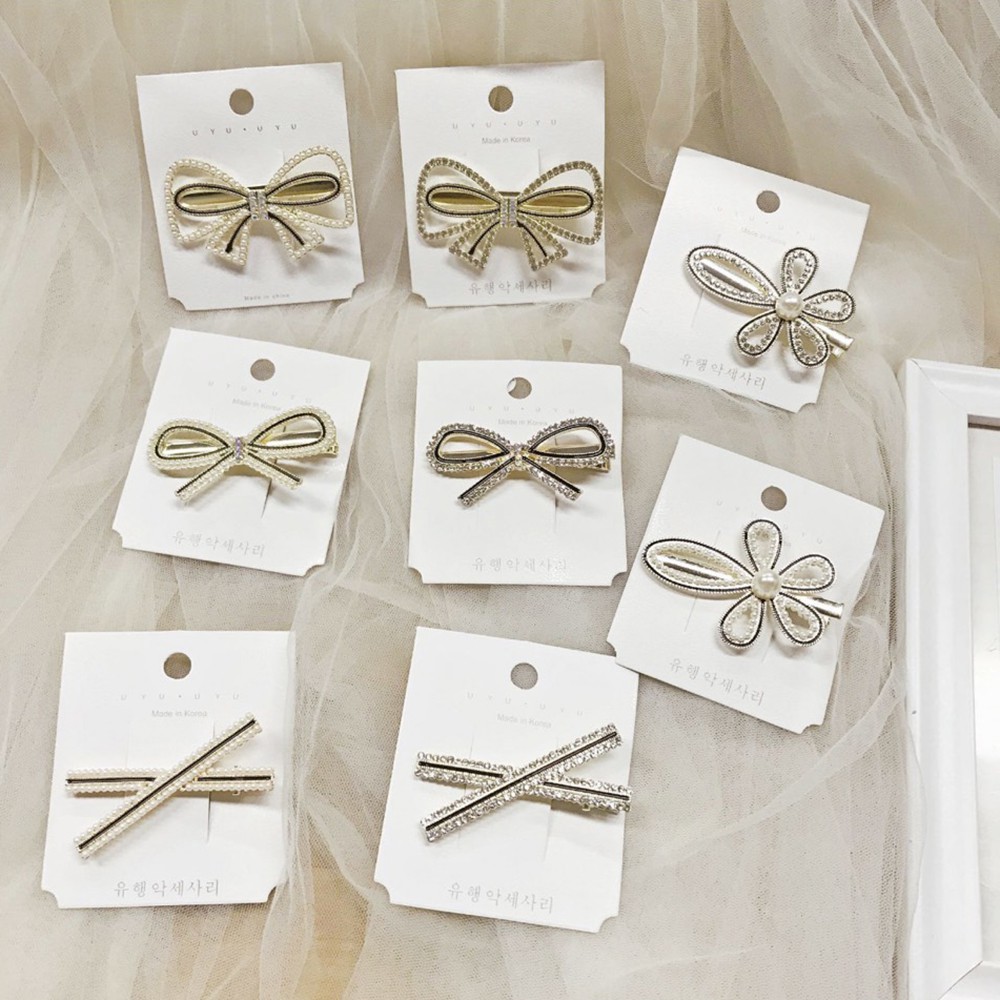 Kẹp tóc mỏ vịt đính hạt mini xinh xắn DTOnline (nhiều mẫu)