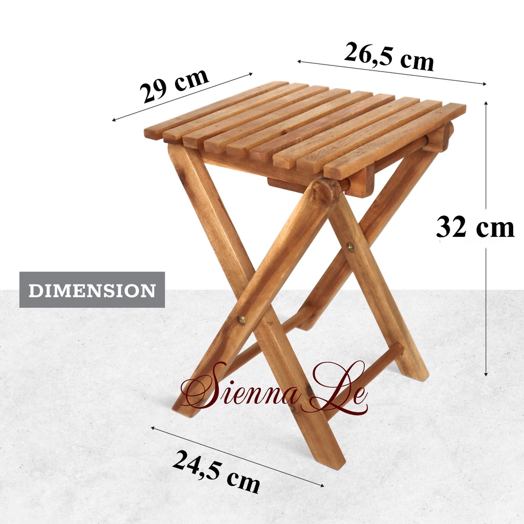 Sienna Le Đôn Gỗ Tràm Nhỏ, Bàn Vuông Dã Ngoại Gấp Gọn Có Chốt Khóa, Bàn Coffee Trà Kê Đầu Giường, Phong Cách Adirondack