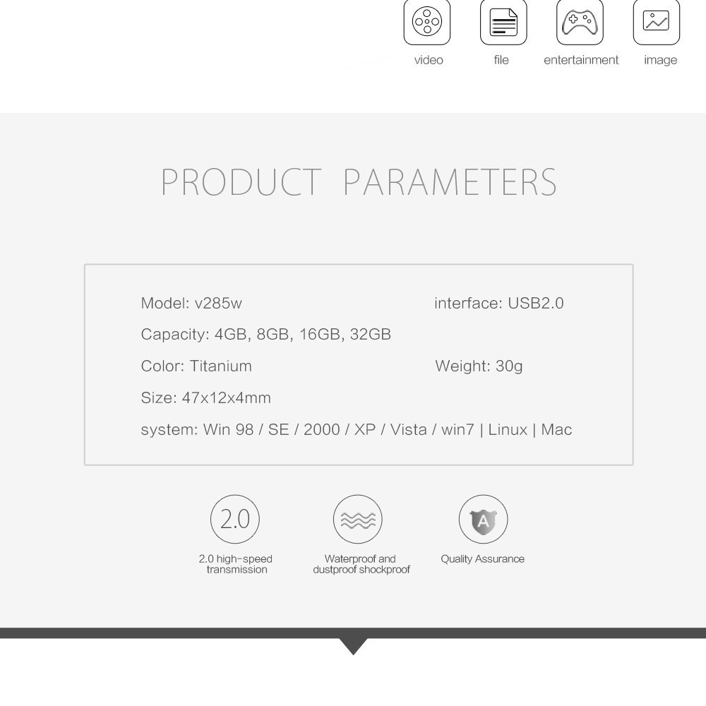 USB kim loại chống nước với dung lượng 64G/128G/256G/512G/1TB