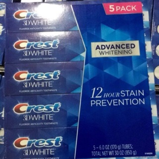 Kem đánh răng Crest 3D White Advanced Whitening, 147gr