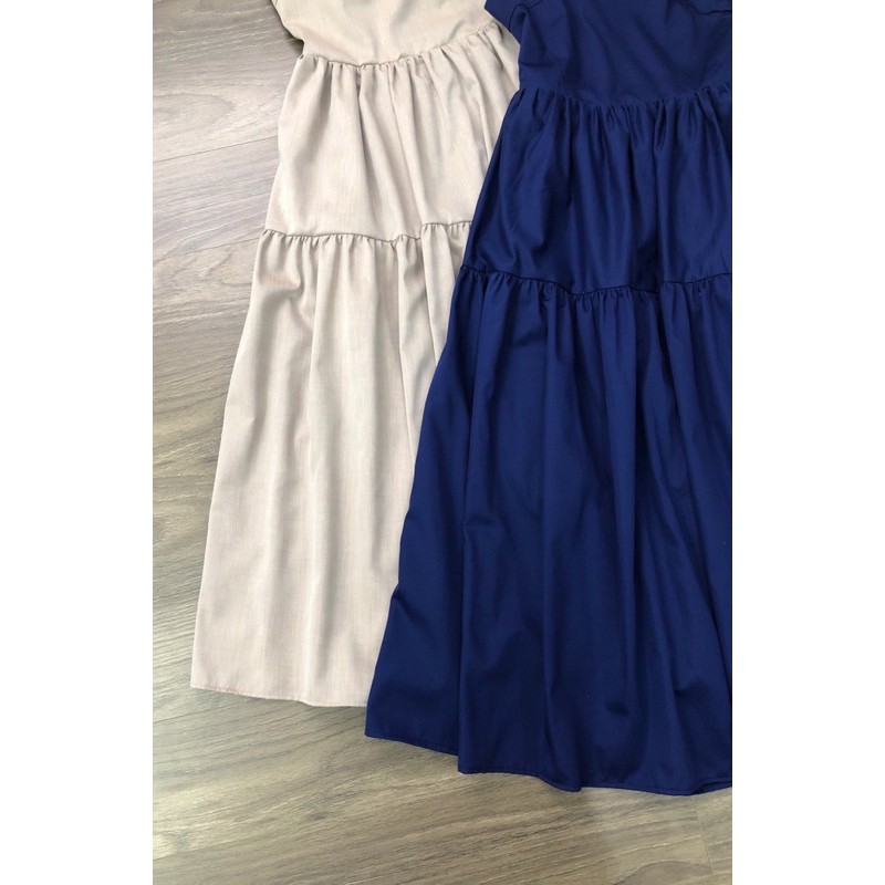 Đầm midi thắt nơ sau Hobbs.