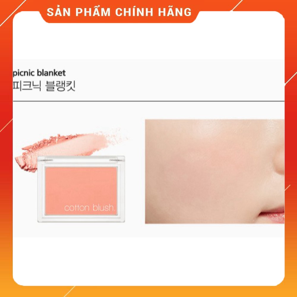 [Giá tốt] Phấn má Missha Cotton Blush màu cam đào Picnic Blanket