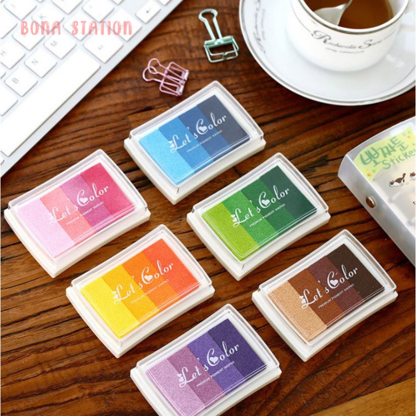 Mực dấu 4 màu gradient Let's color 7.2cm x 4.8cm | BDD010