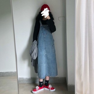 Váy yếm bò dáng dài ulzzang