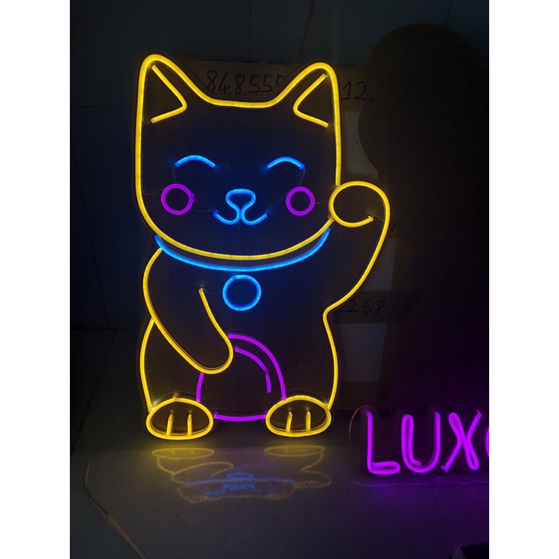 Đèn led neon Mèo Thần Tài {Xịn}+{Cool ngầu}+{Cute}+{Độc Lạ} ⭐️Nhận thiết kế tư vấn theo yêu cầu khách hàng 😊😊😊😊
