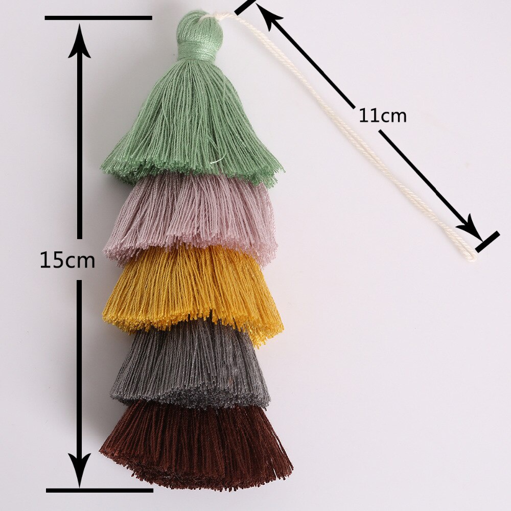 Dây tua rua 5 lớp 15cm bằng lụa polyester dùng trang trí tiệc cưới DIY