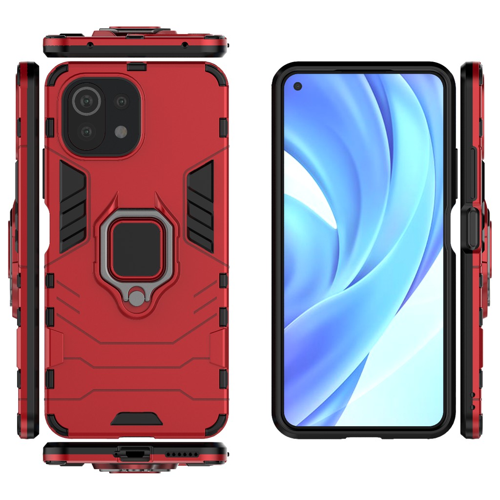 Ốp lưng Xiaomi Mi 11 Lite / Mi 11 Lite 5G  Iron Man Iring chống sốc giá đỡ xem phim kiêm nhẫn hút ô tô