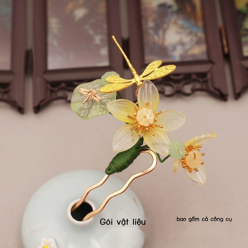 Phụ Kiện Cài Tóc / Trâm Cài Tóc Hình Hoa Phong Cách Hanfu Cổ Điển diy