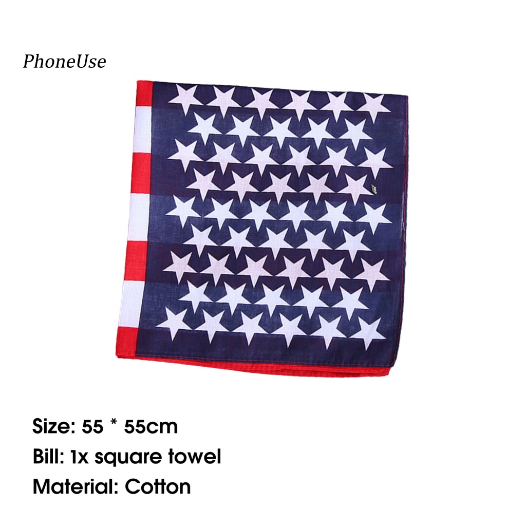 Khăn Trùm Đầu Bằng PU Nhẹ Thoải Mái In Họa Tiết Cờ Mỹ Đa Ứng Dụng