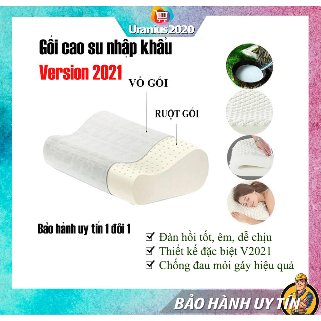 Gối cao su non, gối chống đau mỏi vai gáy, cột sống - Chất liệu 99% cao su non thiên nhiên- Hàng Việt Nam chất lượng cao