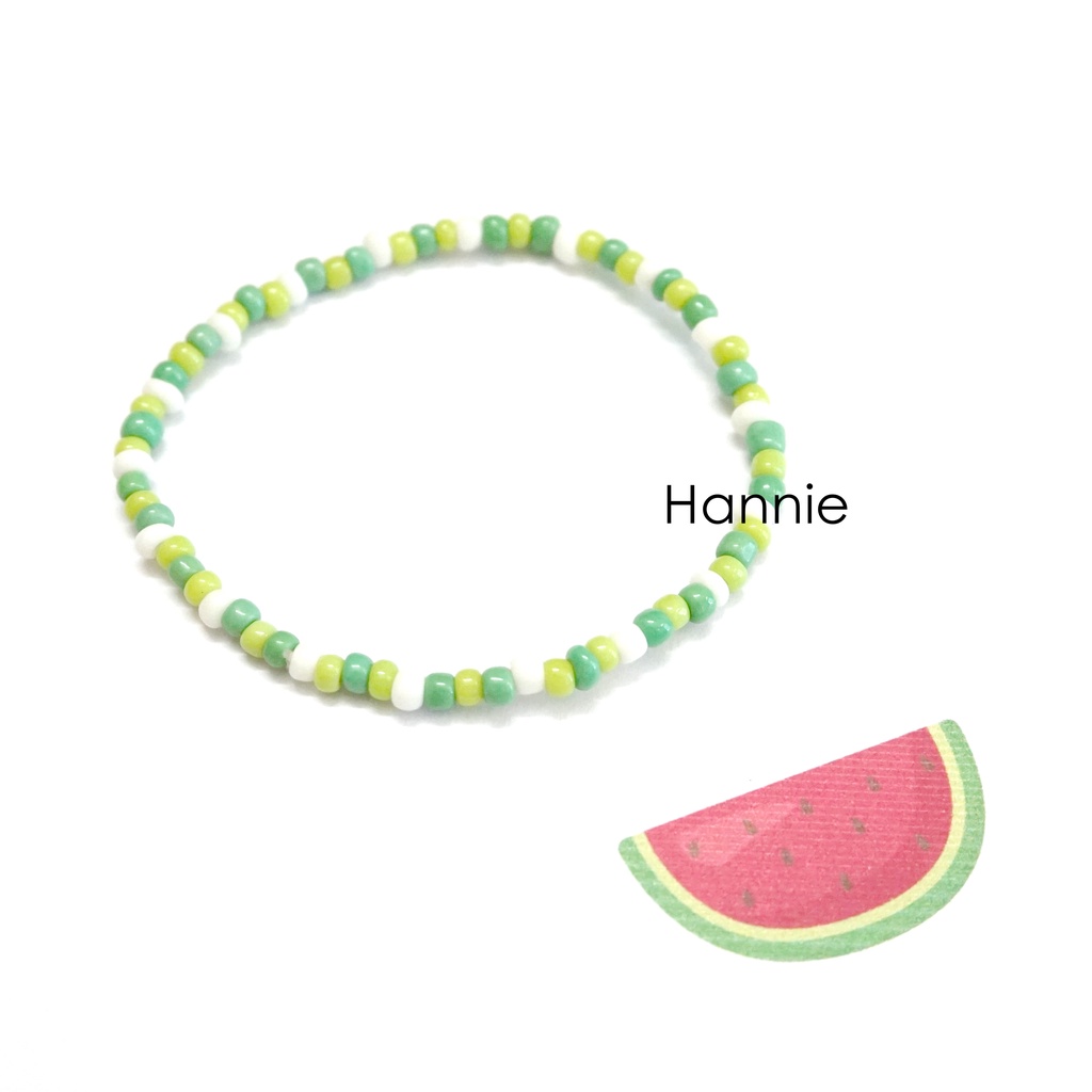 Set vòng hạt cườm dưa hấu handmade - Combo vòng tay nhẫn dành cho nữ handmade đơn giản