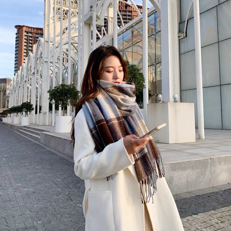 Khăn quàng cổ len nữ cashmere tết neol giáng sinh LUHAZO mùa đông Dày Mịn Hàng Quảng Châu Siêu Đẹp K2