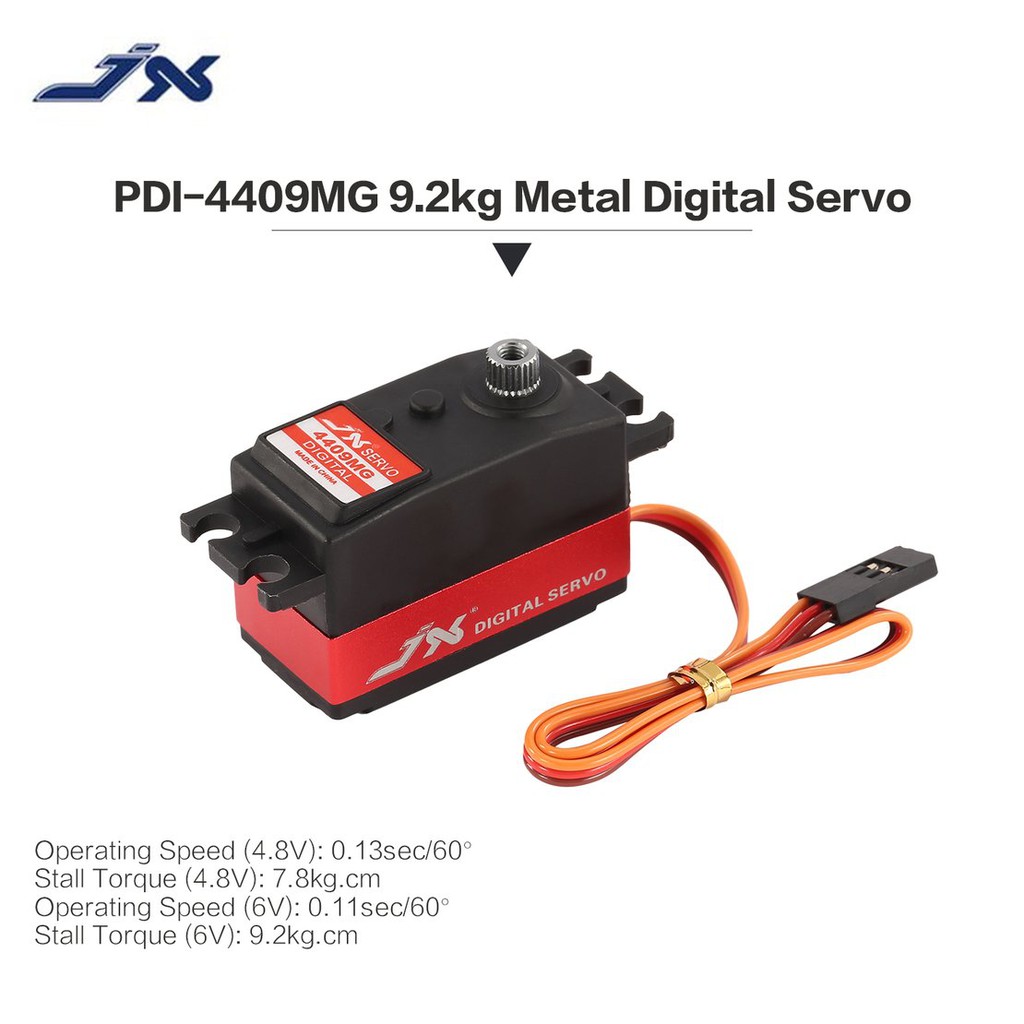 【điều khiển từ xa8/5】JX PDI-4409MG Metal Gear Digital 4.8-6V 9.2kg Aluminum Servo for 1/8 RC Car