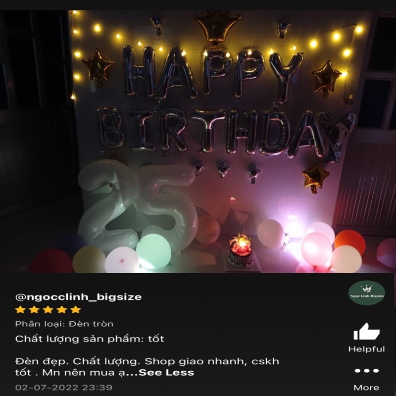 dây đèn ngôi sao, đèn tròn dài 2m xài pin trang trí dễ dàng không cần điện