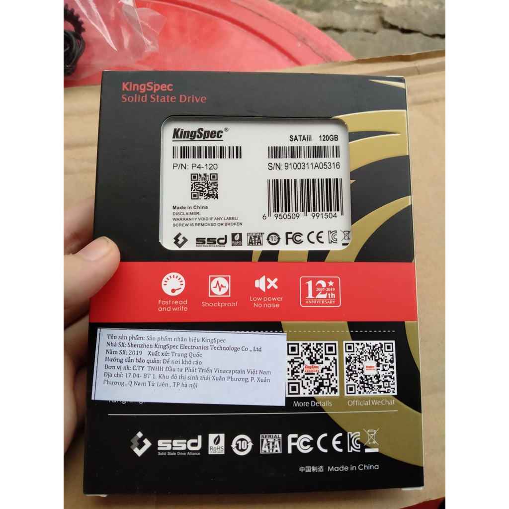 [Mã ELCL05 giảm 5% đơn 500K] SSD Kingspec 120G. 400K 1 cái | BigBuy360 - bigbuy360.vn