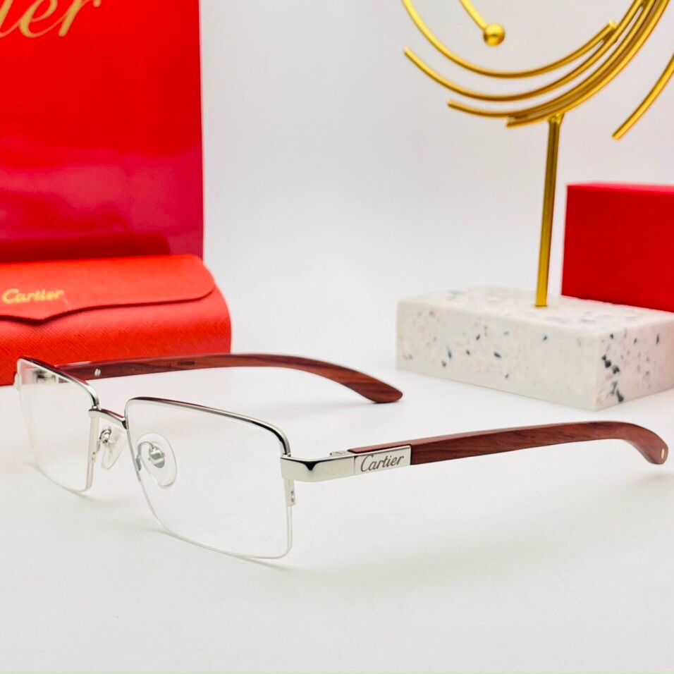 Gọng Kính Kim loại, Càng Gỗ, Mắt kính cận nam, Hàng Cao Cấp, Kèm Full Box, Bảo hành 12 tháng - donghokinhmat168