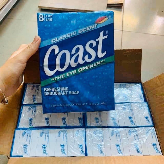 LỐC 8 XÀ BÔNG COAST MỸ BÁN LẺ (1 CỤC 113G)